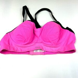 VSX Victorias Secret 34C Sports Bra Pink Black Lined Underwire #2421